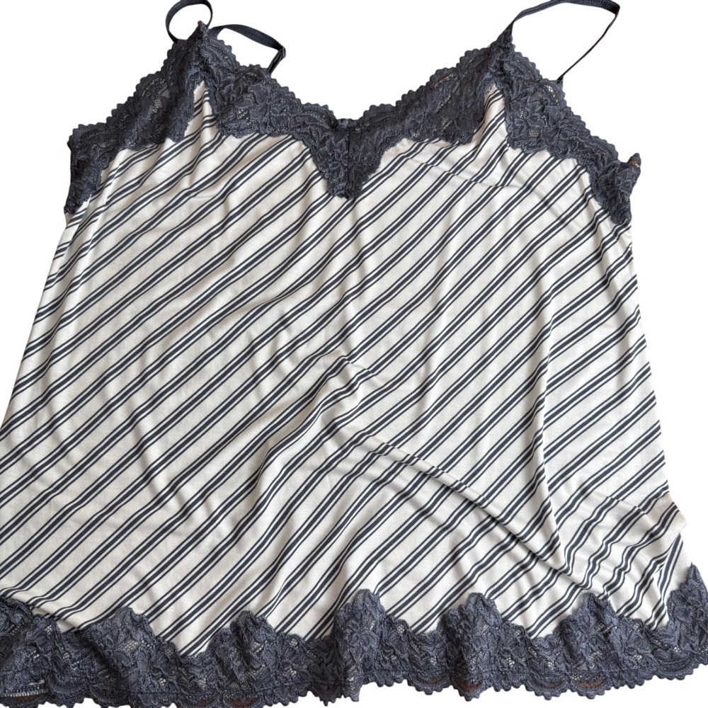 SALE Lane‎ Bryant The Lace Cami Striped Tank Top 18/20 Plus Size Sleeveless